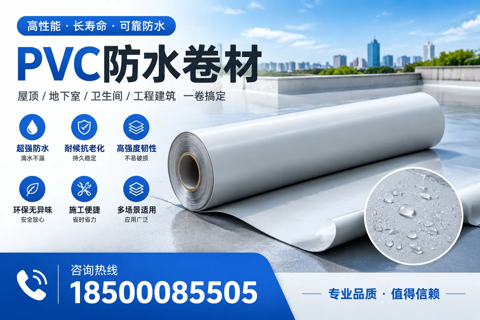 PVC防水卷材的防水效果评测，适合北屯的科学依据